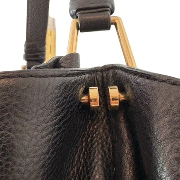 Vince Camuto Black pebbled Leather Taro Tassel Hobo Handbag Purse - Picture 3 of 13